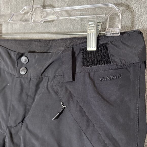 The North Face Hyvent Women M Snow Ski Pants Black Waterproof Cargo Zip Pockets - Picture 9 of 11